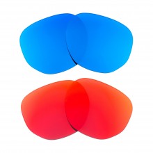 Walleva Fire Red + Ice Blue Polarized Replacement Lenses For Ray-Ban RB3548N 51mm Sunglasses