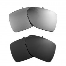 Walleva Titanium + Black Polarized Replacement Lenses For Oakley Castel (OO9147 Series) Sunglasses