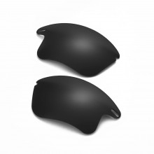Walleva Black Mr.Shield Polarized Replacement Lenses for Fast Jacket XL(OO9156 Series) Sunglasses