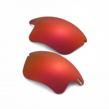 Walleva Fire Red Mr.Shield Polarized Replacement Lenses for Fast Jacket XL(OO9156 Series) Sunglasses