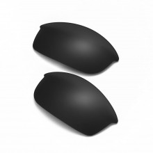 Walleva Black Mr.Shield Polarized Replacement Lenses for Oakley Flak Jacket Sunglasses