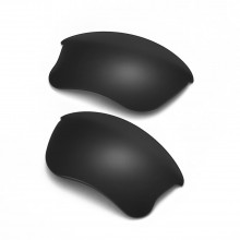 Walleva Black Mr.Shield Polarized Replacement Lenses for Oakley Flak Jacket XLJ Sunglasses