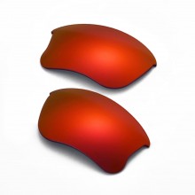 Walleva Fire Red Mr.Shield Polarized Replacement Lenses for Oakley Flak Jacket XLJ Sunglasses