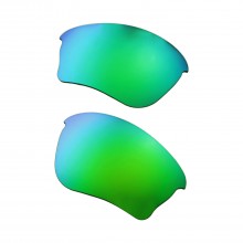 Walleva Emerald Mirror Coated Mr.Shield Polarized Replacement Lenses for Oakley Half Jacket XLJ Sunglasses