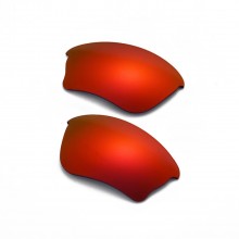 Walleva Fire Red Mirror Coated Mr.Shield Polarized Replacement Lenses for Oakley Half Jacket XLJ Sunglasses
