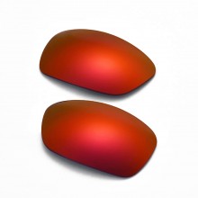 Walleva Fire Red Mirror Coated Mr.Shield Polarized Replacement Lenses for Oakley Hijinx Sunglasses