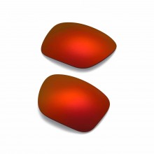 Walleva Fire Red Mirror Coated Mr.Shield Polarized Replacement Lenses for Oakley Holbrook(OO9102 Series) Sunglasses
