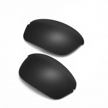 Walleva Black Mr.Shield Polarized Replacement Lenses for Oakley Half Wire 2.0 Sunglasses