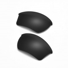Walleva Black Mr.Shield Polarized Replacement Lenses for Oakley Half Jacket 2.0 XL (OO9154 Series) Sunglasses