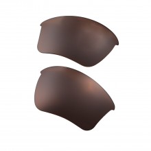 Walleva Brown Mr.Shield Polarized Replacement Lenses for Oakley Half Jacket 2.0 XL (OO9154 Series) Sunglasses