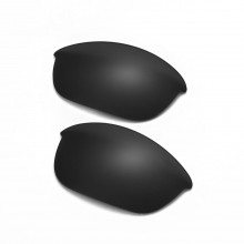 Walleva Mr.Shield Polarized Black Replacement Lenses for Oakley Half Jacket 2.0 (OO9144 Series) Sunglasses