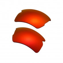 Walleva Mr.Shield Fire Red Polarized Replacement Lenses for Oakley Flak 2.0 XL (OO9188 Series) Sunglasses