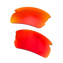 Walleva Mr.Shield Fire Red Polarized Replacement Lenses for Oakley Flak 2.0 (OO9295 Series) Sunglasses
