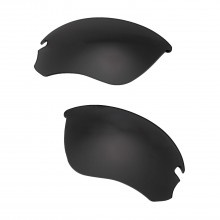 Walleva Mr.Shield Black Polarized Replacement Lenses for Oakley Flak Draft (OO9364 Series) Sunglasses