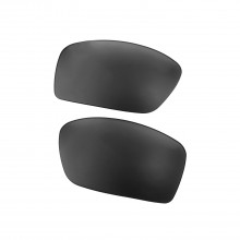 Walleva Black Mr. Shield Polarized Replacement Lenses For Oakley Square Wire II (OO4075 and OO6016 Series) Sunglasses