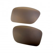 Walleva Brown Mr. Shield Polarized Replacement Lenses For Oakley Double Edge (OO9380 Series) Sunglasses