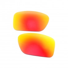 Walleva Fire Red Mr. Shield Polarized Replacement Lenses For Oakley Double Edge(OO9380 Series) Sunglasses
