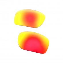 Walleva Fire Red Mr. Shield Polarized Replacement Lenses For Oakley SI Ballistic Shocktube (OO9329 Series) Sunglasses