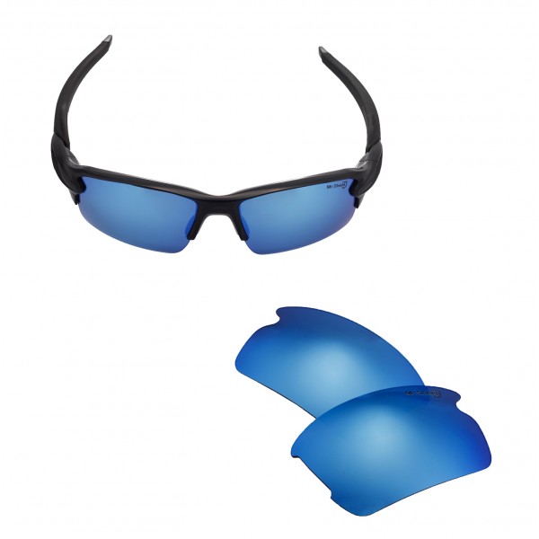 Walleva  Ice Blue Polarized Replacement Lenses for Oakley Flak   Sunglasses