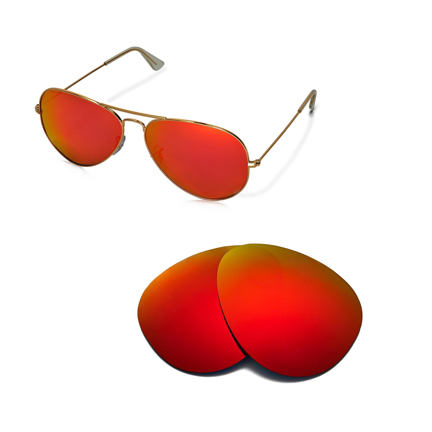 red aviators ray ban