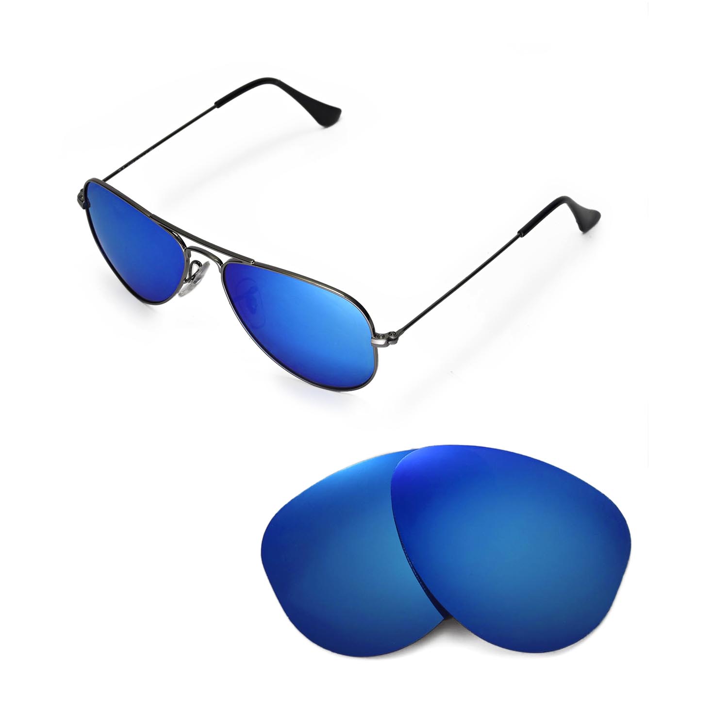 ray ban aviator blue lens