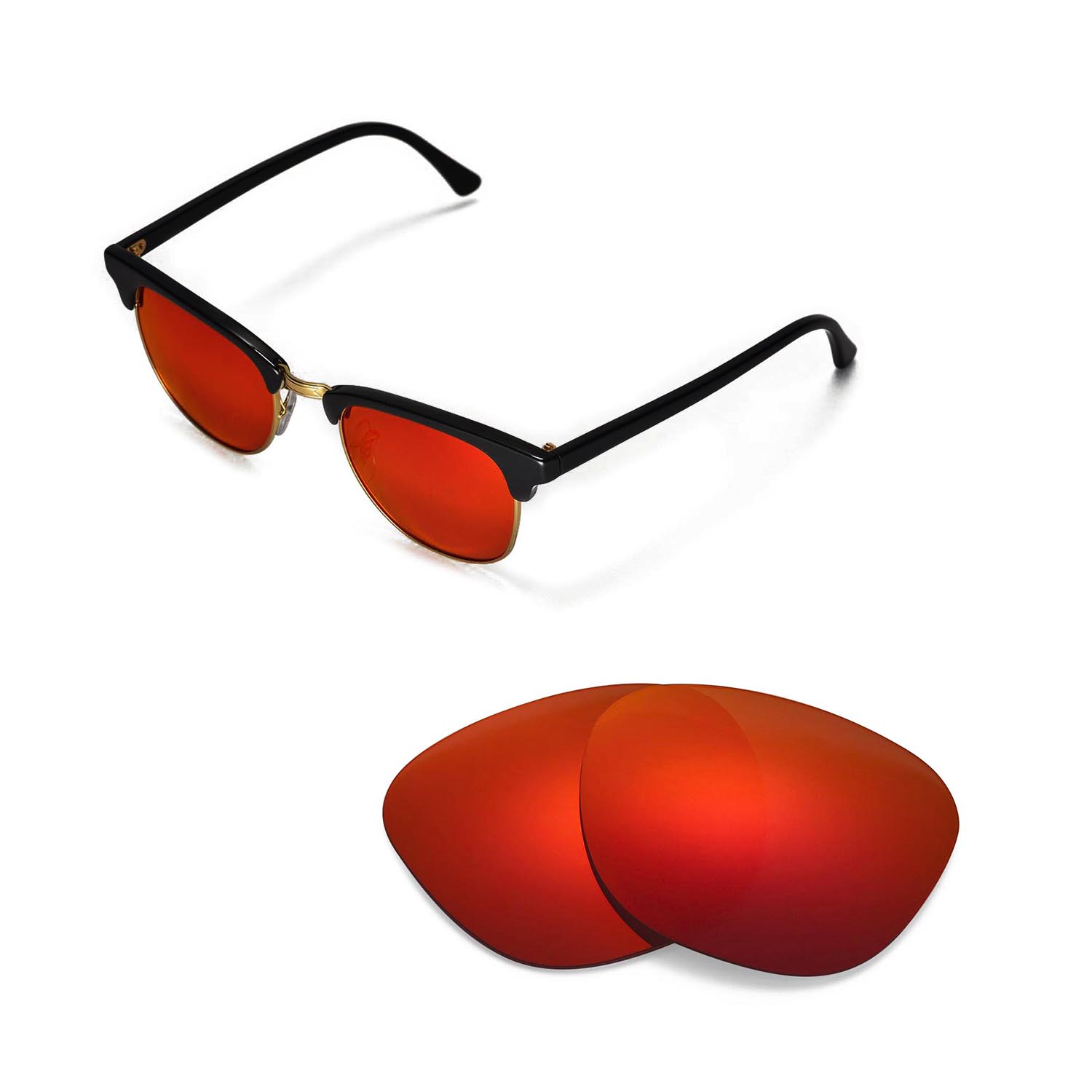 ray ban red lens sunglasses