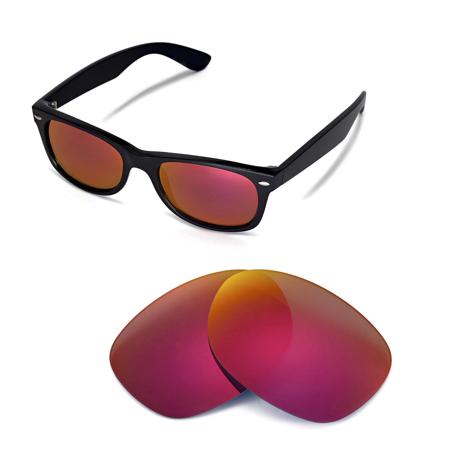 red lens wayfarer sunglasses