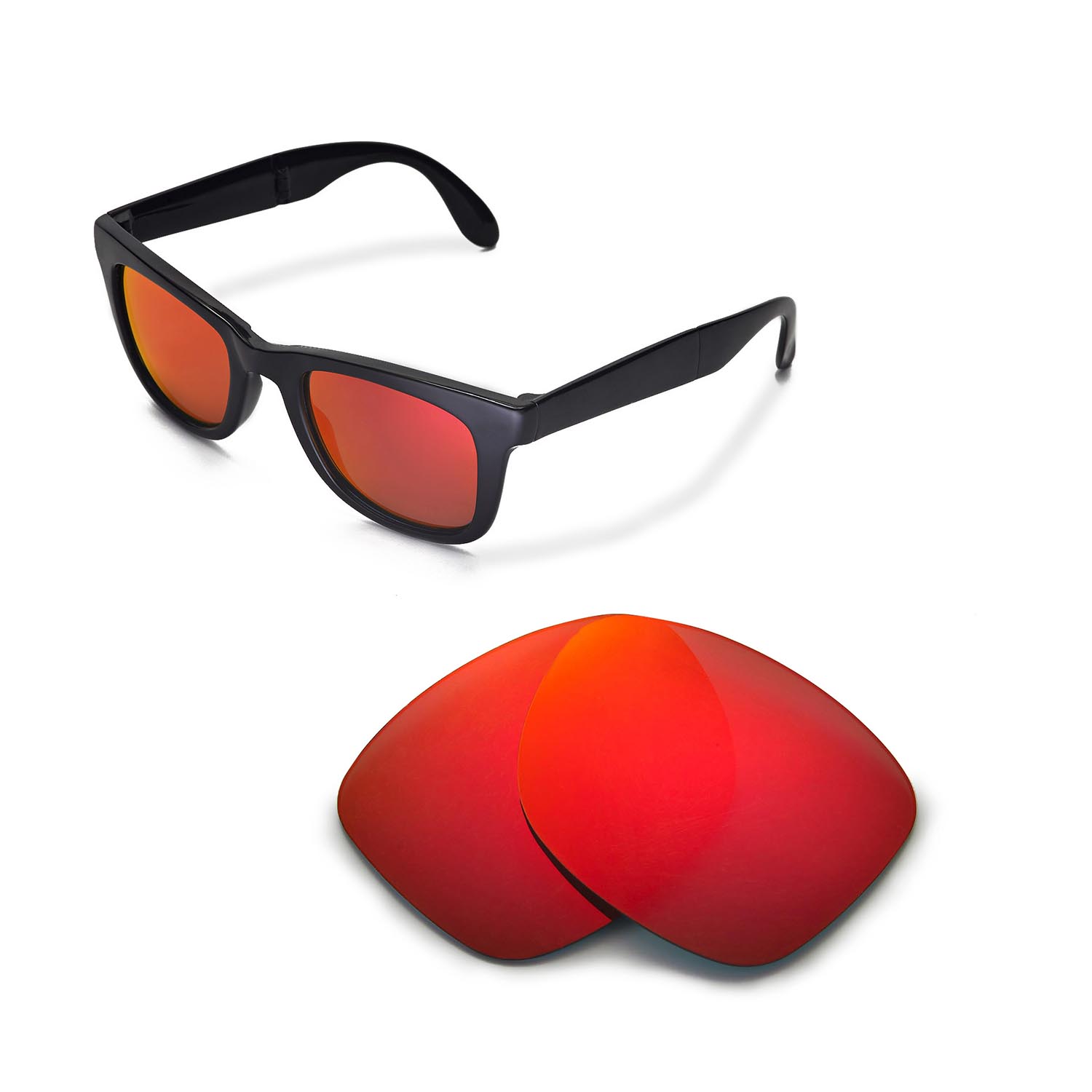 ray ban red lens