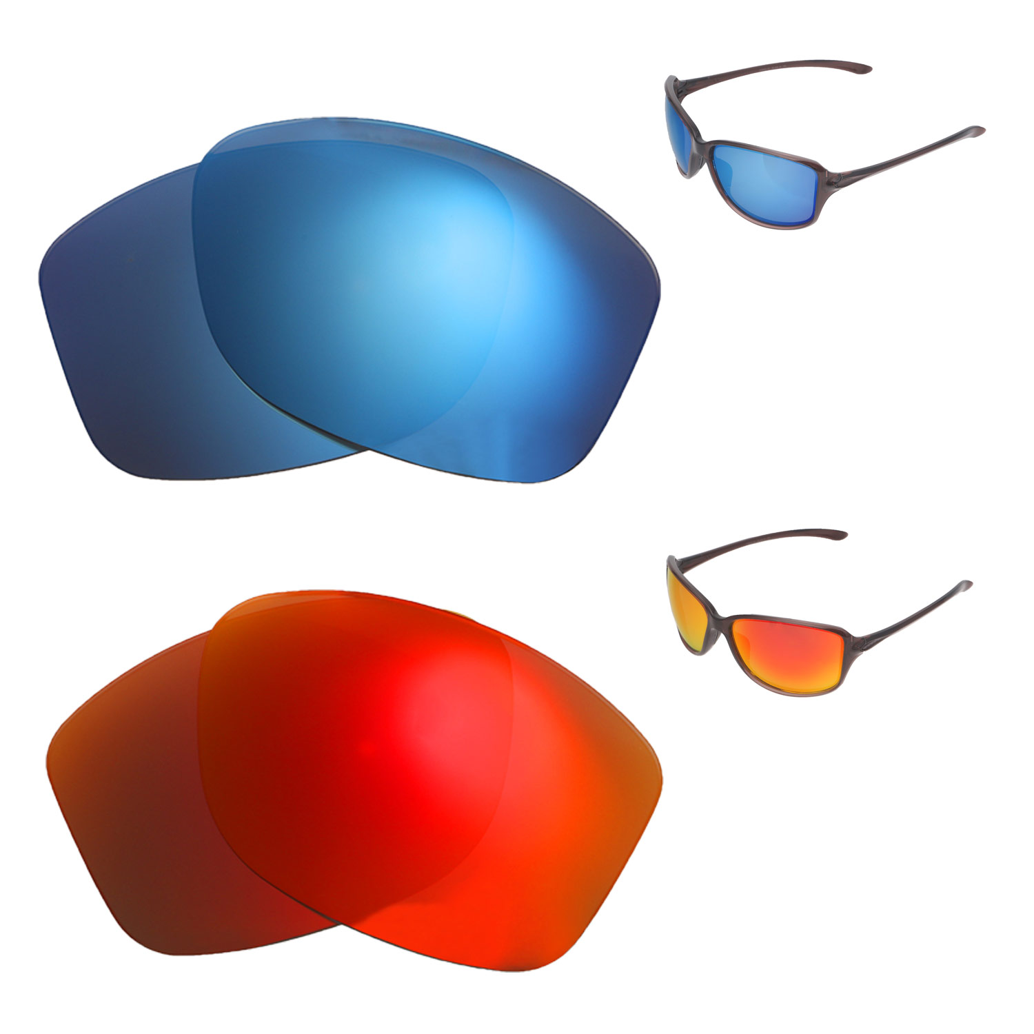 Walleva Fire Red + Ice Blue Polarized 