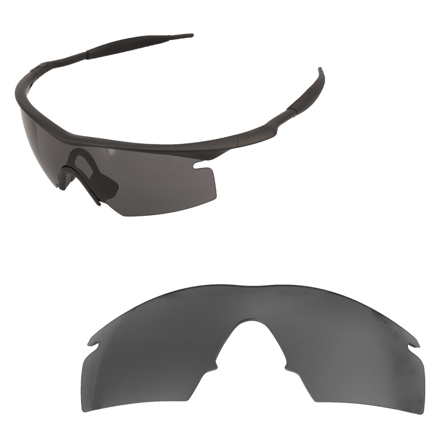 Walleva M. Shield Polarized Noir Lentilles De Remplacement Walleva Polarized Replacement Lenses for Oakley Dispatch II