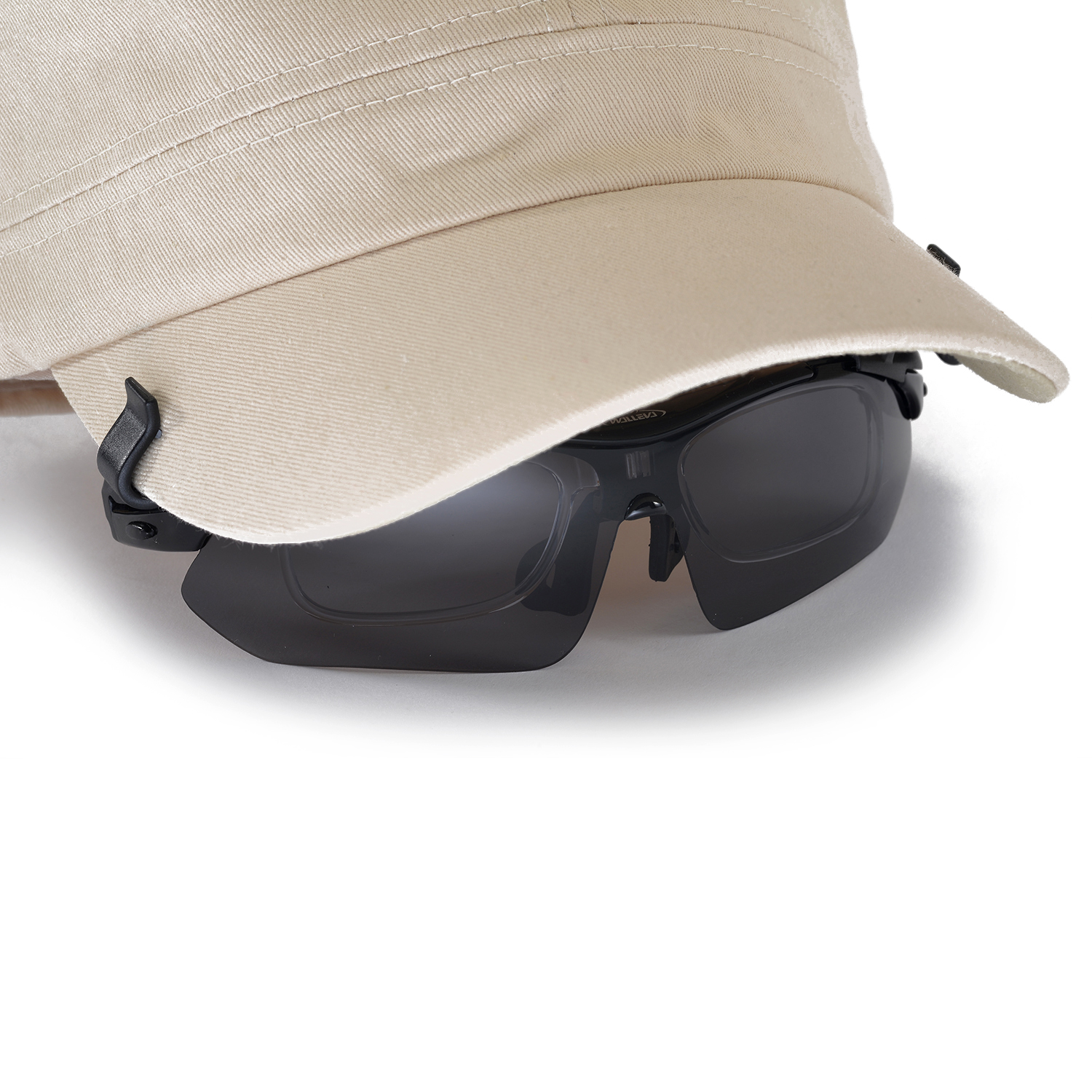 Walleva Black Polarized TR90 Sunglasses With Hat Clip