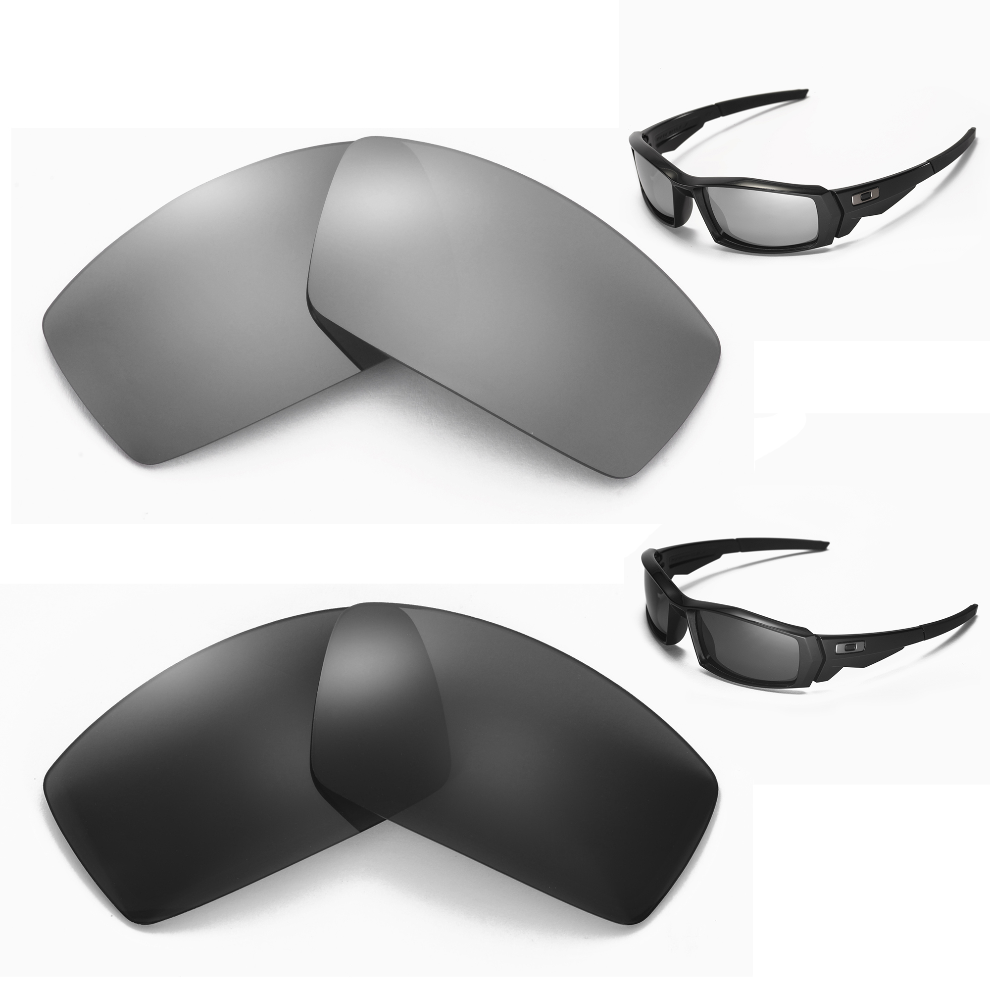 New Walleva Polarized Black + Titanium Lenses For Oakley Canteen(2013