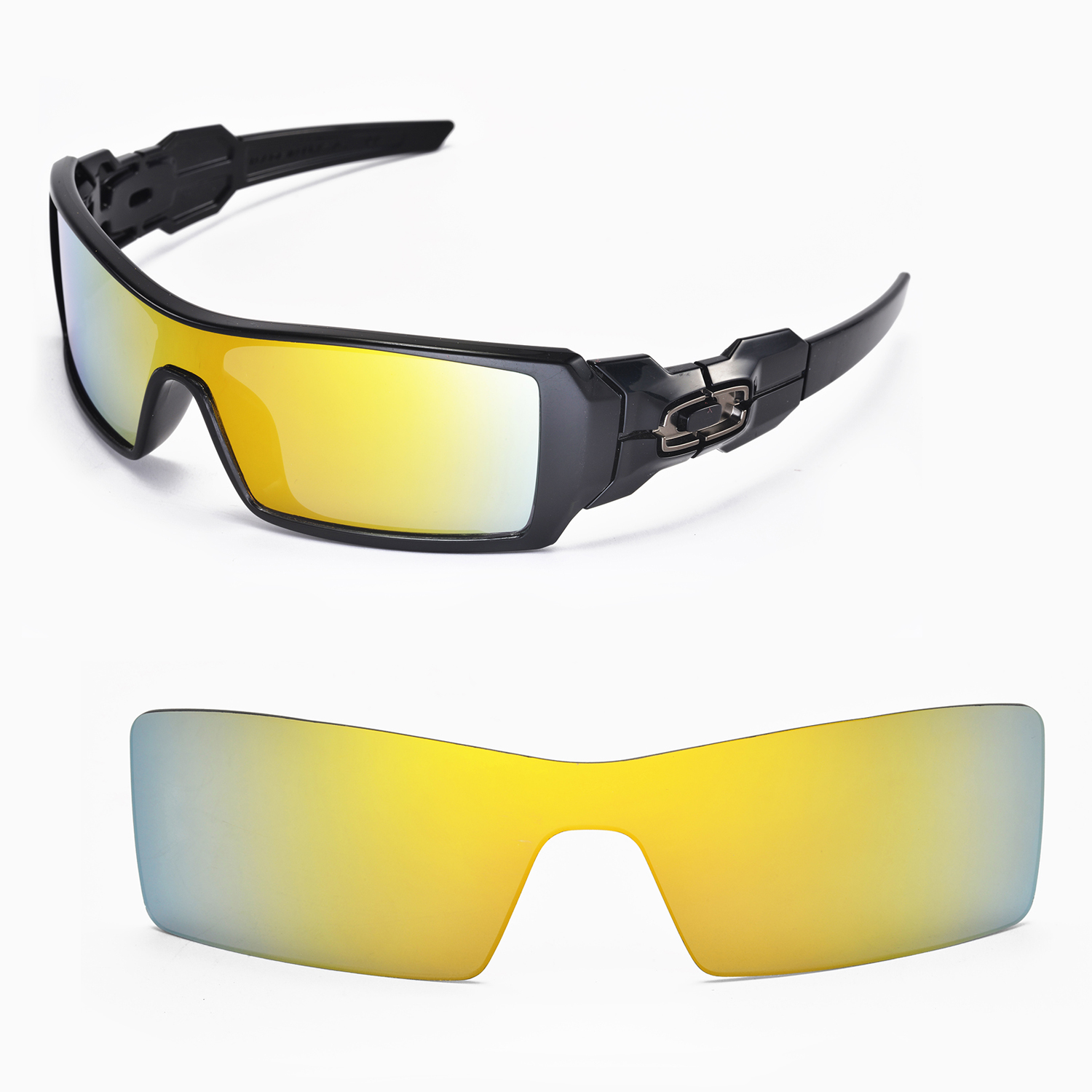 New Walleva Polarized 24K Gold Replacement Lenses For Oakley Oil Rig